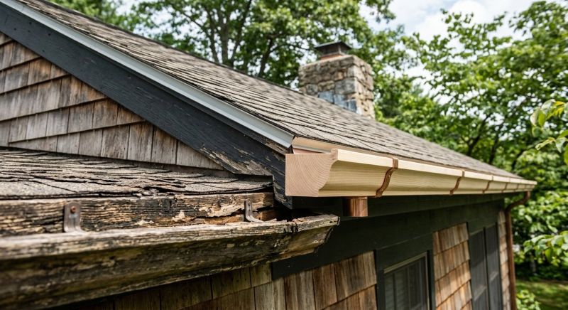 Wood Gutters Installation project example